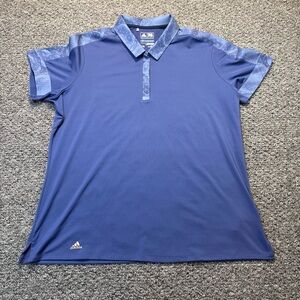 Adidas Men's Navy Polo with Patterned Collar